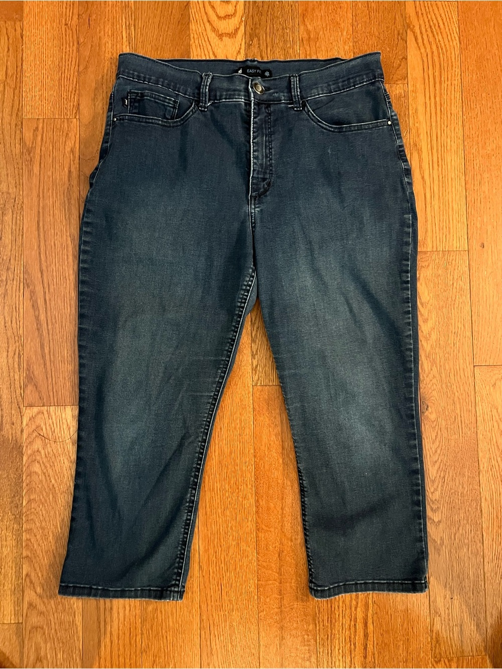 Lee Ladies Relaxed Dark Blue Capri Jeans
